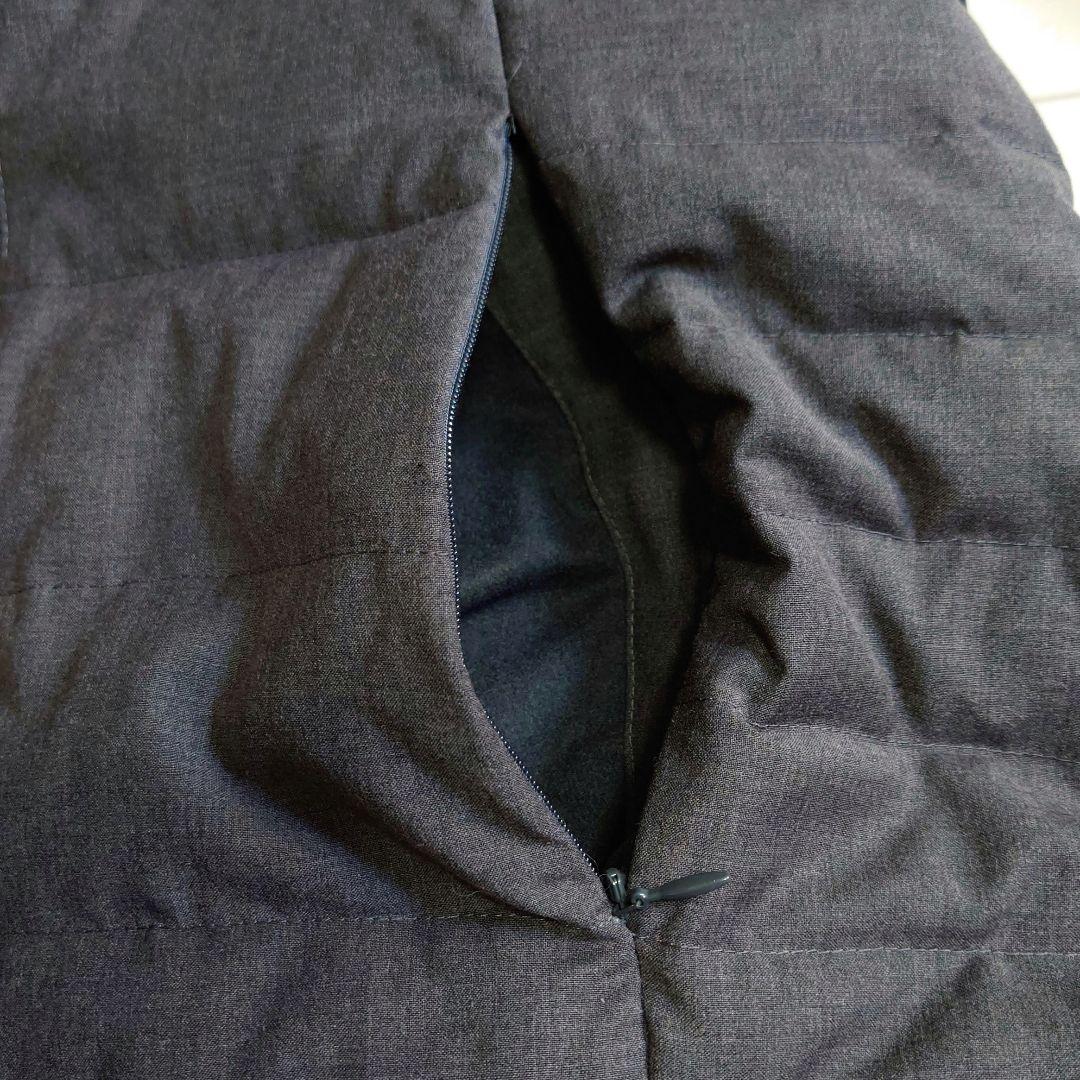 美品♪サイズ42・LL iCB ハイネック ウール ダウンコート ダークグレー