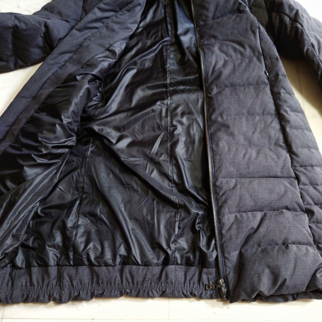 美品♪サイズ42・LL iCB ハイネック ウール ダウンコート ダークグレー