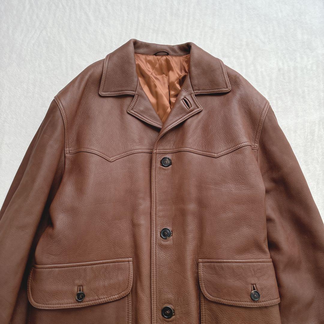 【美品】ダーバン　DURBAN レザーコート　ジャケット　鹿革　ディアスキン