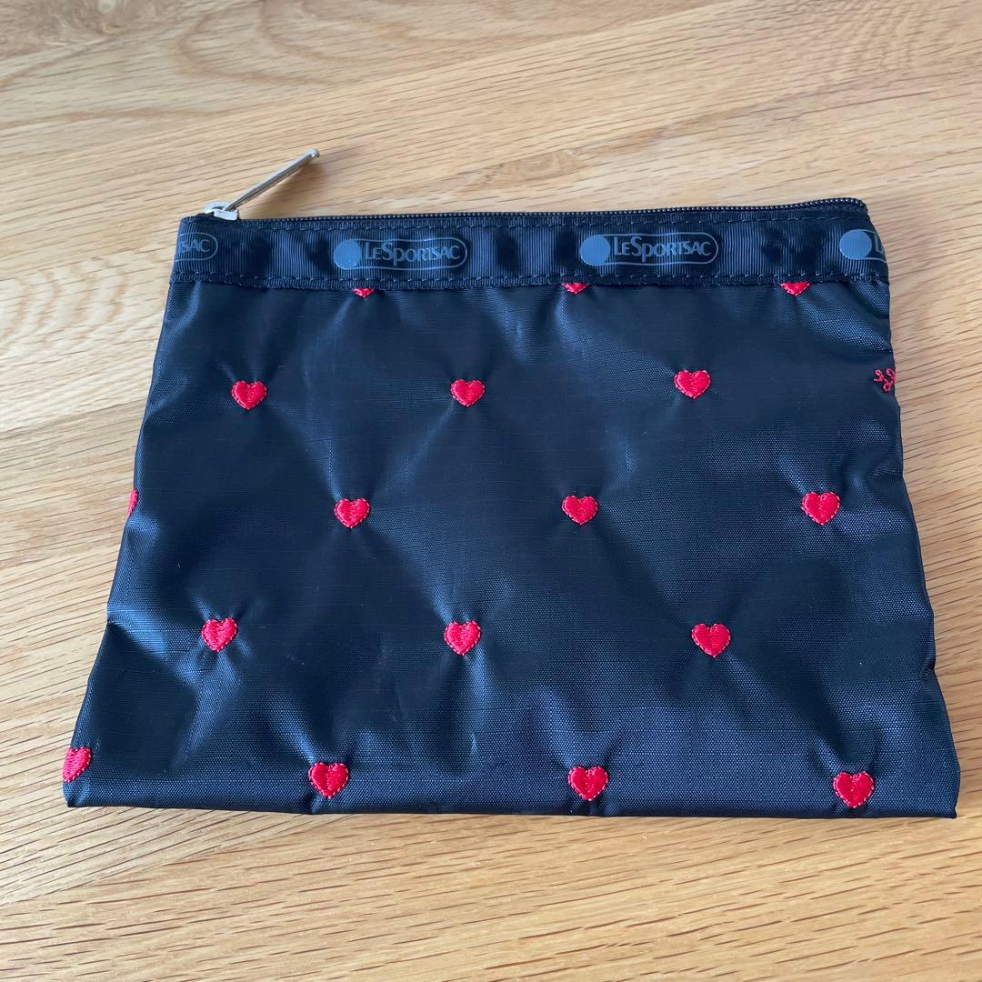 レスポートサック ブラック スウィートハート 刺繍 ボストンバッグ ポーチつき