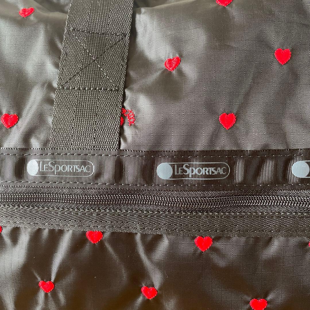 レスポートサック ブラック スウィートハート 刺繍 ボストンバッグ ポーチつき