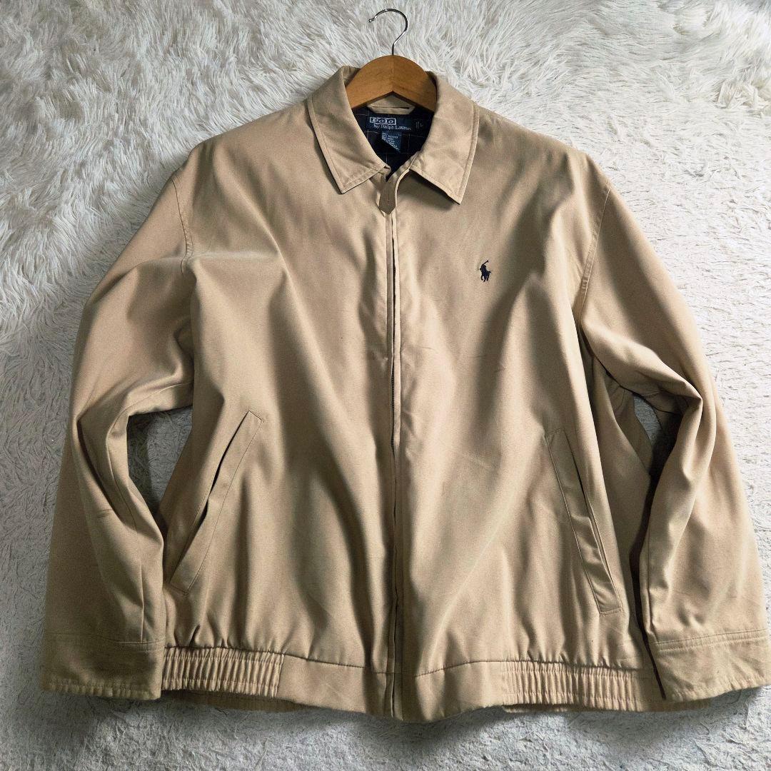 ポロ ラルフローレン スイングトップ 裏地 チェック サイズL ベージュ