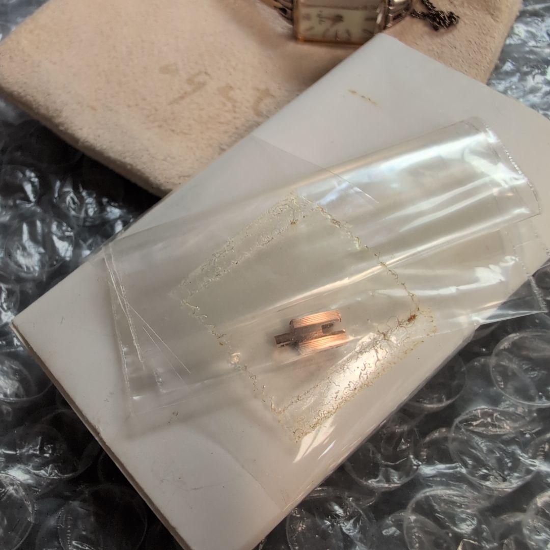 agete アガットK18GP ジュエリーローズゴールド スクエア 腕時計