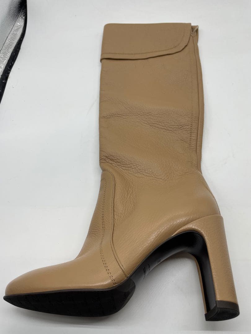 美品 Fabiani イタリア製 羊革 ロングブーツ 38 24cm ベージュ