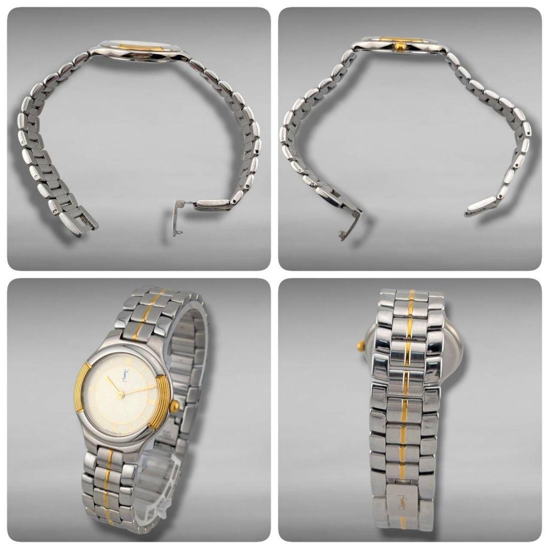 【新品電池・稼働】 イヴサンローラン コンビカラー ローマン ゴールド