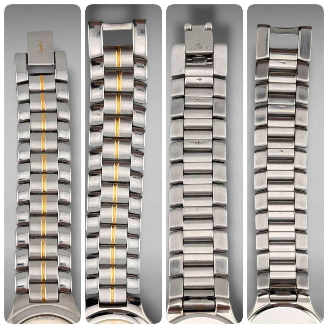 【新品電池・稼働】 イヴサンローラン コンビカラー ローマン ゴールド