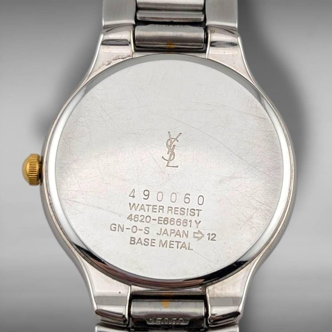 【新品電池・稼働】 イヴサンローラン コンビカラー ローマン ゴールド