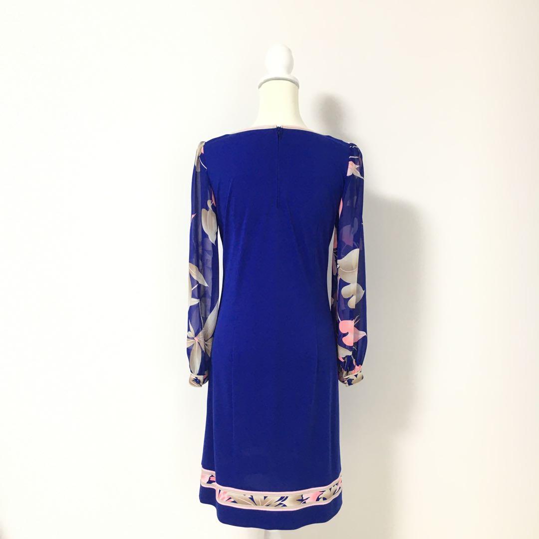 近年美品　LEONARD レオナール　カンカン　ストレッチ　ワンピース