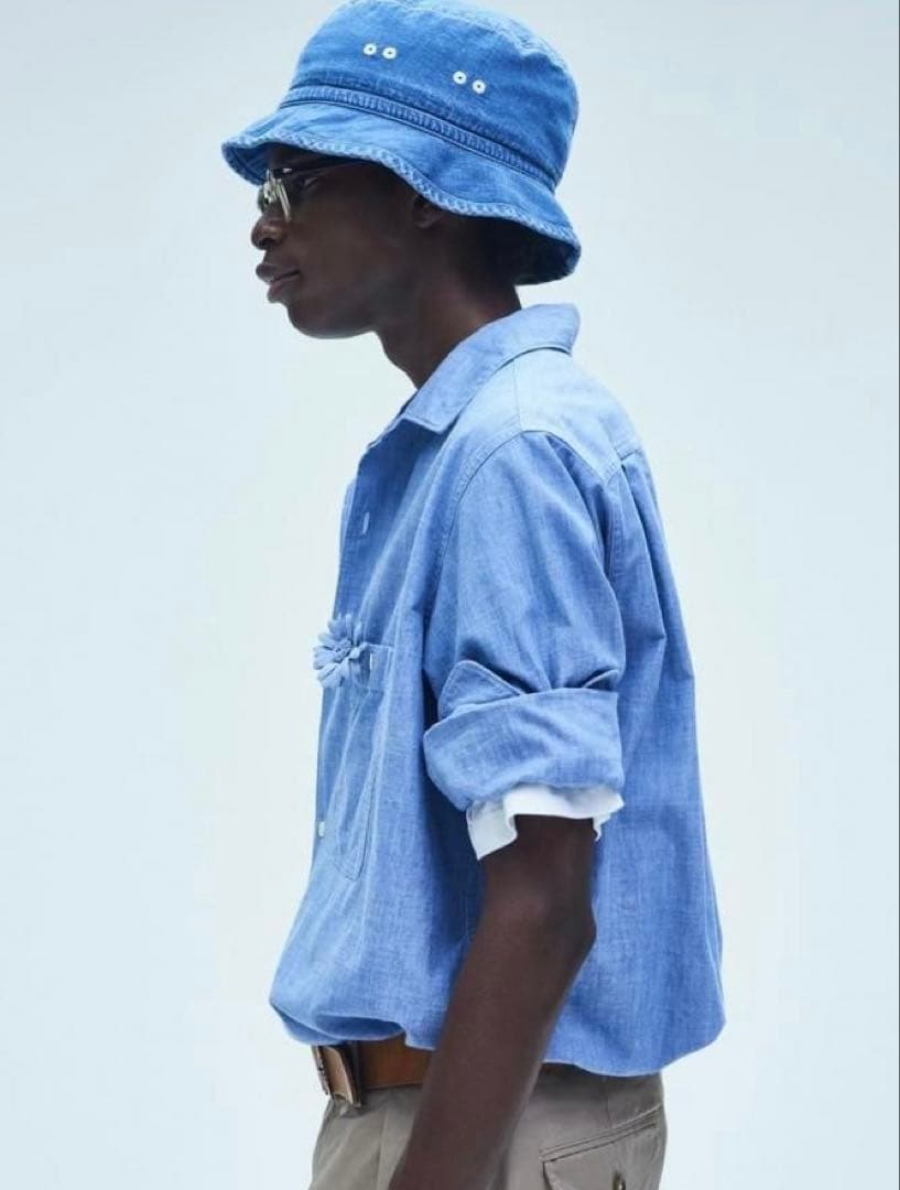 新品 Unlikely OPEN COLLAR WORK CHAMBRAY L