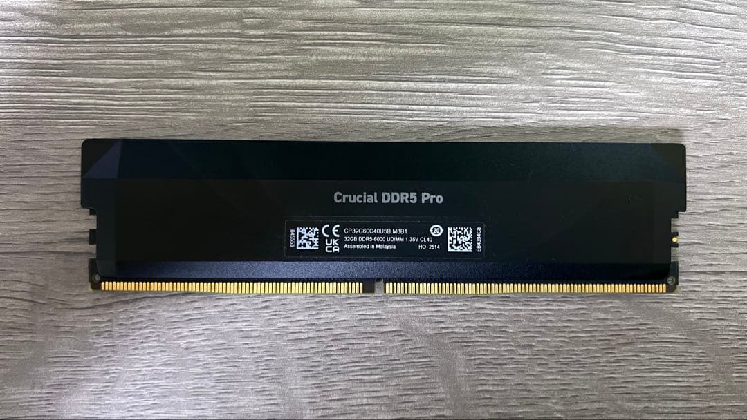 crucial DDR5 Pro DDR5-6000 CL40 32GB 1枚