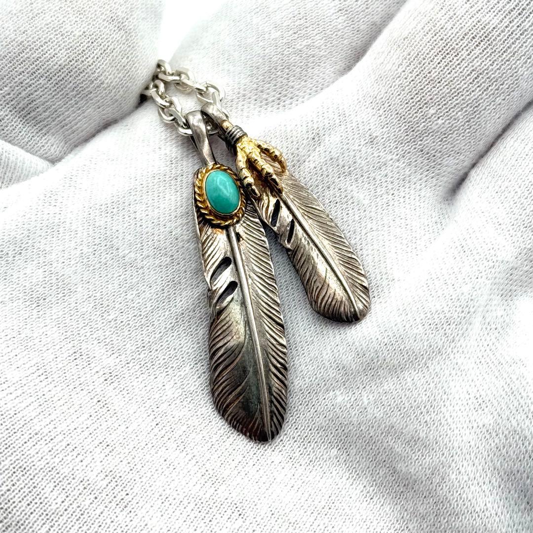 Arizona Freedom ネックレス　ターコイズ　金　アリゾナ　フェザー