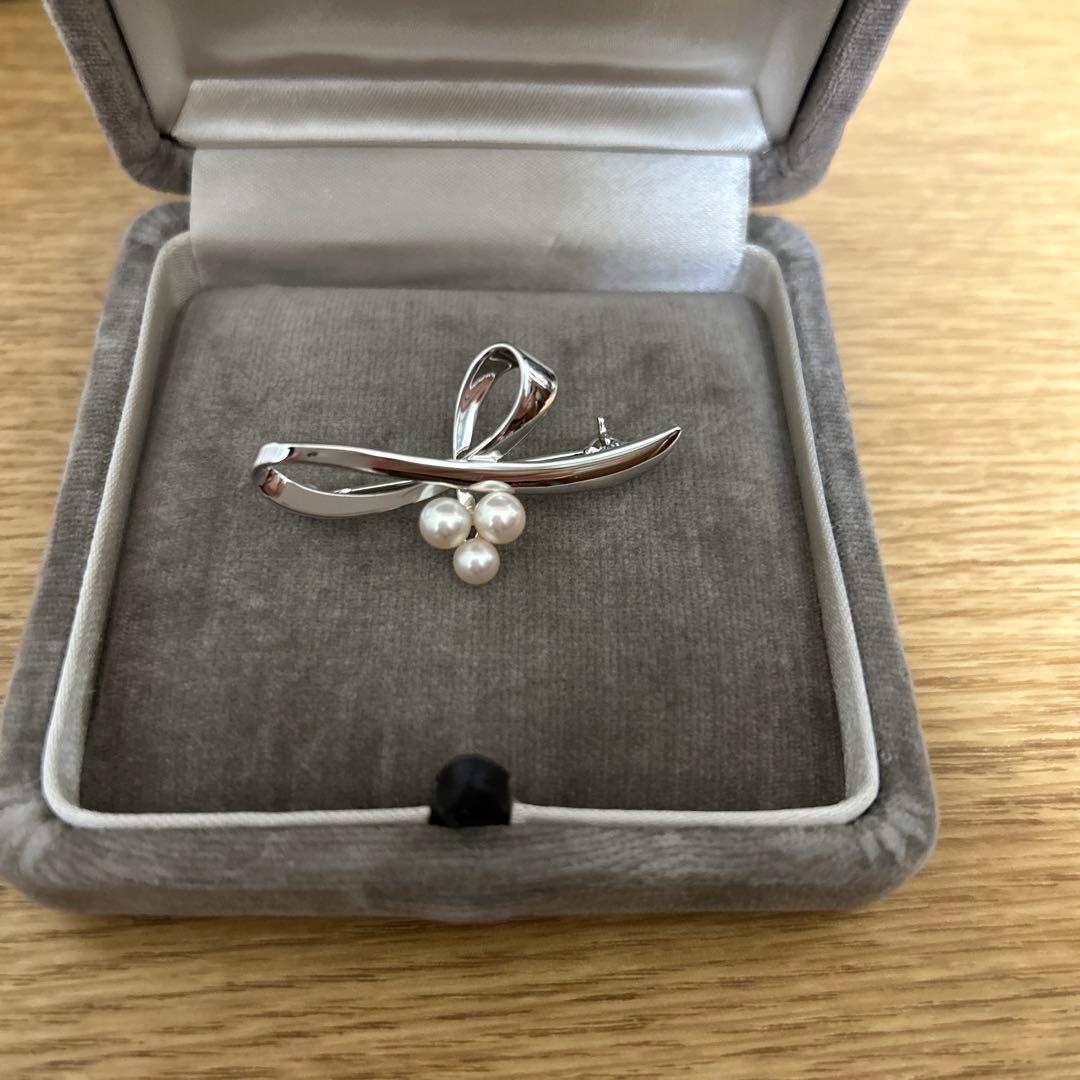MIKIMOTO ミキモト　真珠　ベビーパール　ブローチ シルバー 3珠