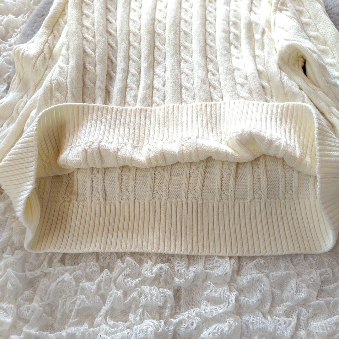 極美品　23区　44　 ハイバルコットンブレンド ニット　洗える　金ボタン　綿