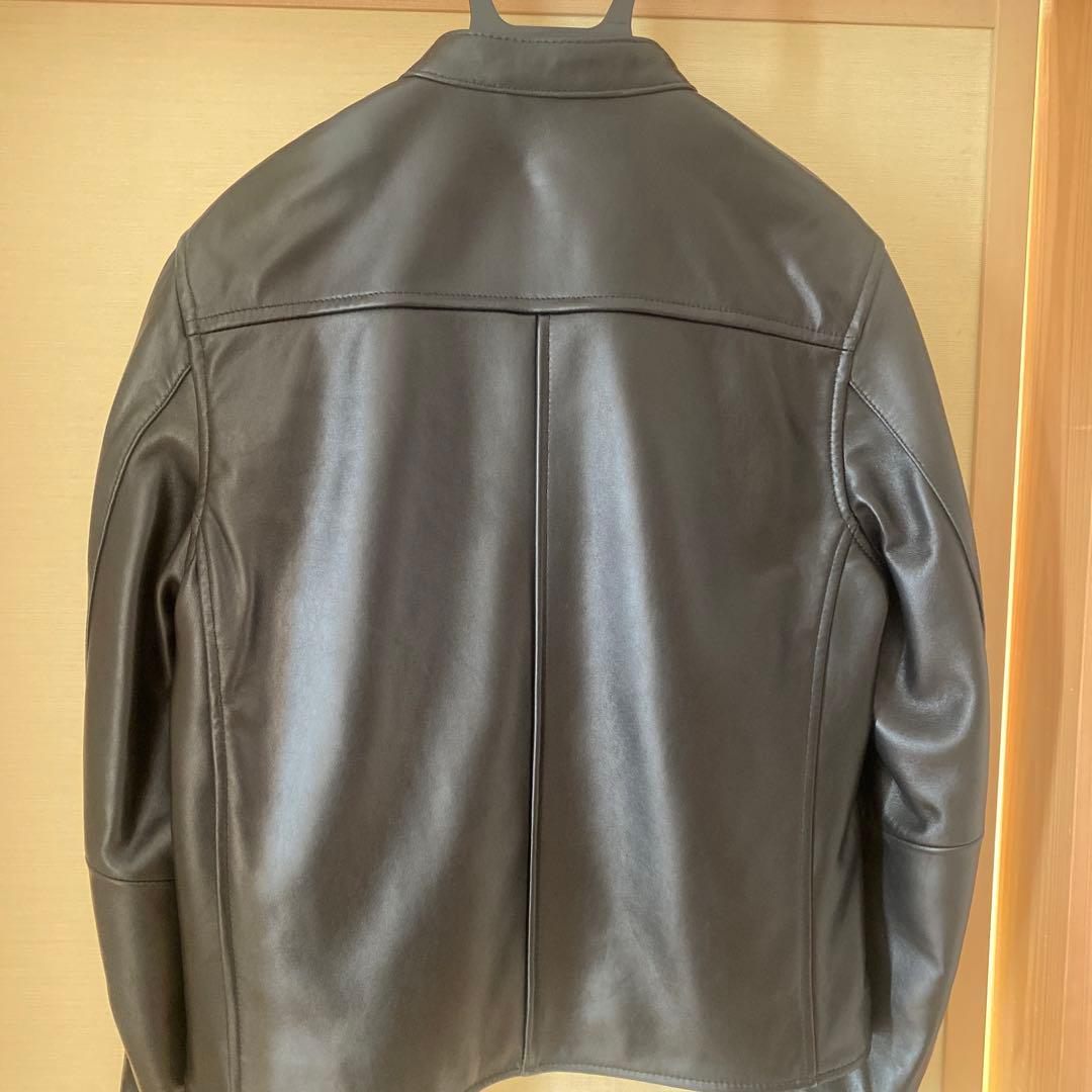 SHIPS 黒 ラムレザー シングルライダースジャケット　Mサイズ