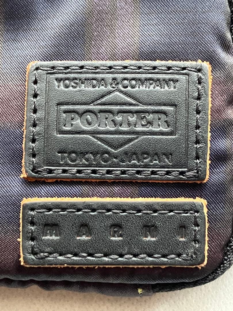 超希少【MARNI×PORTER】コラボポーチ/ケース[ネイビーチェック]