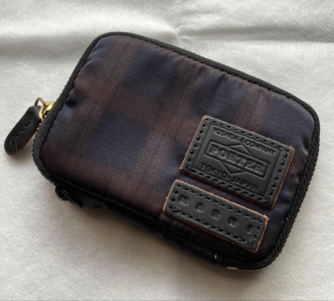超希少【MARNI×PORTER】コラボポーチ/ケース[ネイビーチェック]