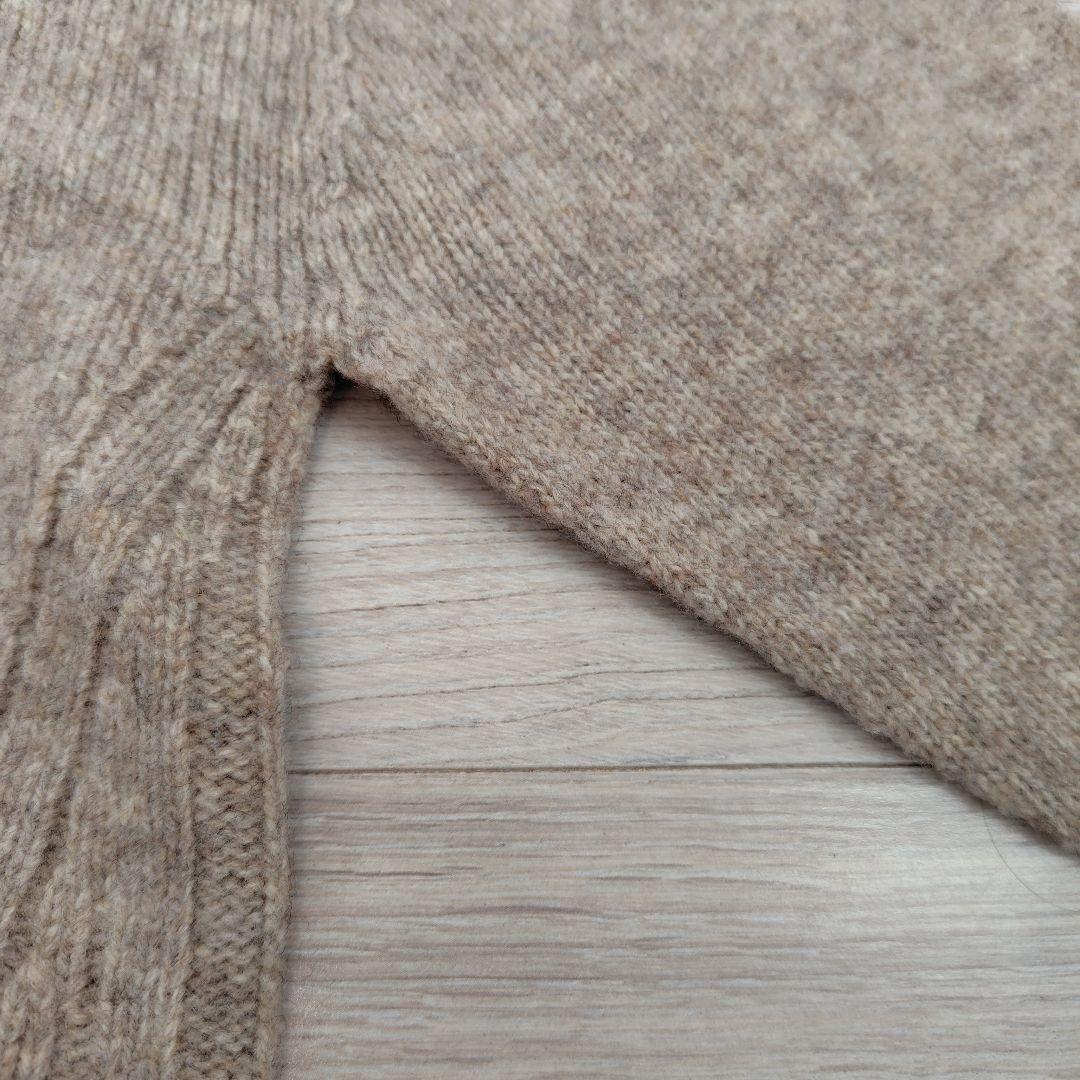 【はるる】OUR上質ウールのサイド切り替えニットミルクティベージュ