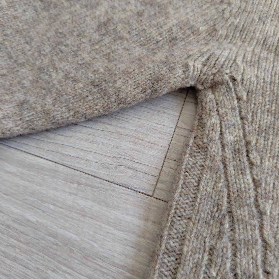 【はるる】OUR上質ウールのサイド切り替えニットミルクティベージュ