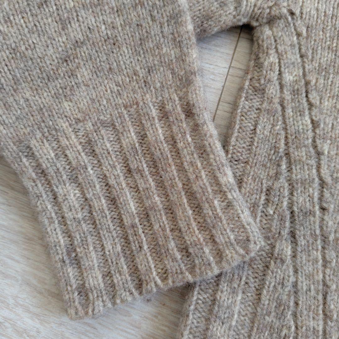 【はるる】OUR上質ウールのサイド切り替えニットミルクティベージュ
