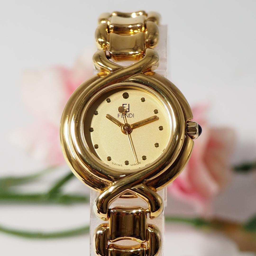 美品 フェンディ FENDI 700L ゴールド文字盤 腕時計 H156