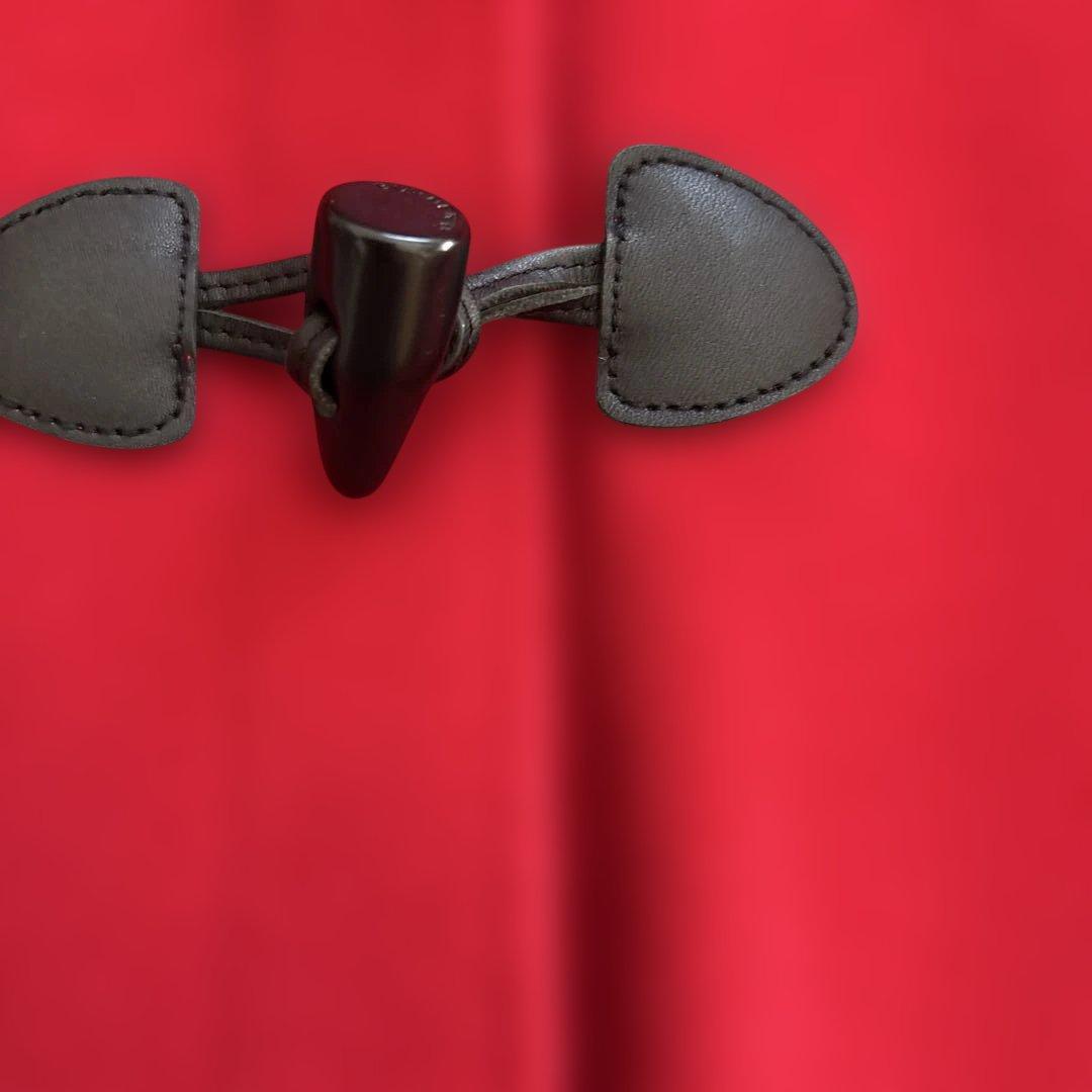 美品✨バーバリー ダッフルコート赤 ヘリンボーン　トグル　ノバチェック