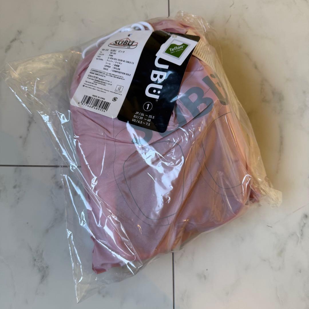新品【SUBU】pink スリッポン　24〜25.5