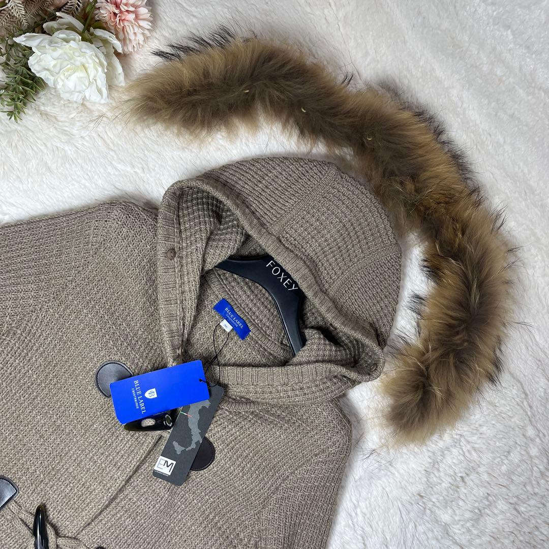 未使用✨ブルーレーベルクレストブリッジ　ダッフルコート　ワッフル　ラクーンファー