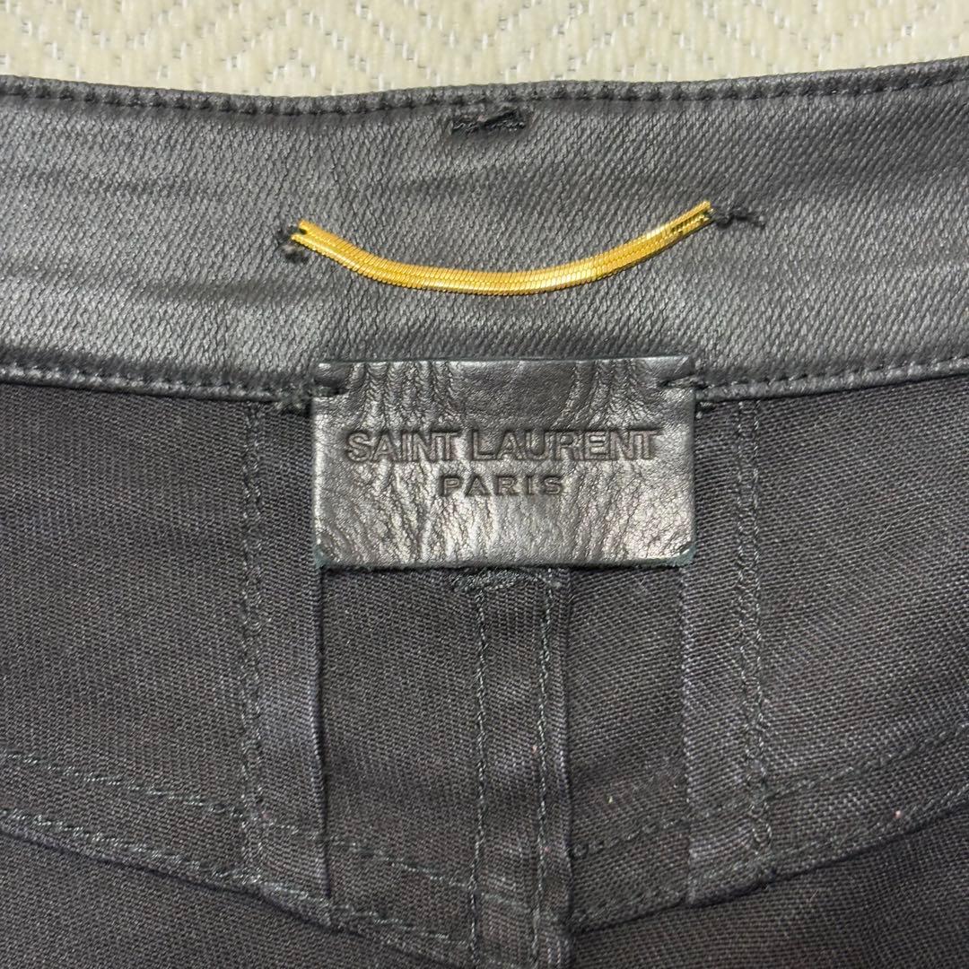 美品 SAINT LAURENT サンローラン ブラック スキニー デニム 25