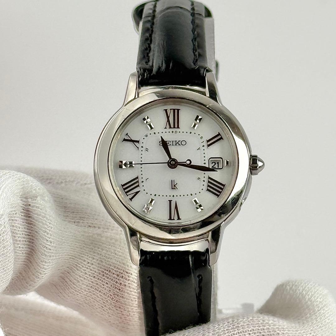 【新品ベルト】518 セイコー ルキア 電波ソーラー 1Pダイヤ レディース