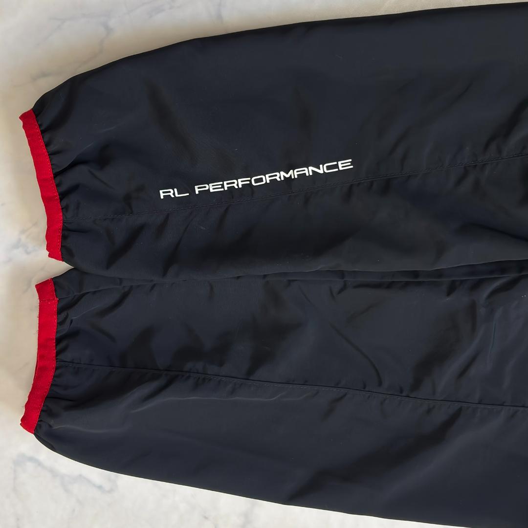 ポロラルフローレン パーカーナイロンジャケット ビッグポニー 袖ロゴ 黒 tu2