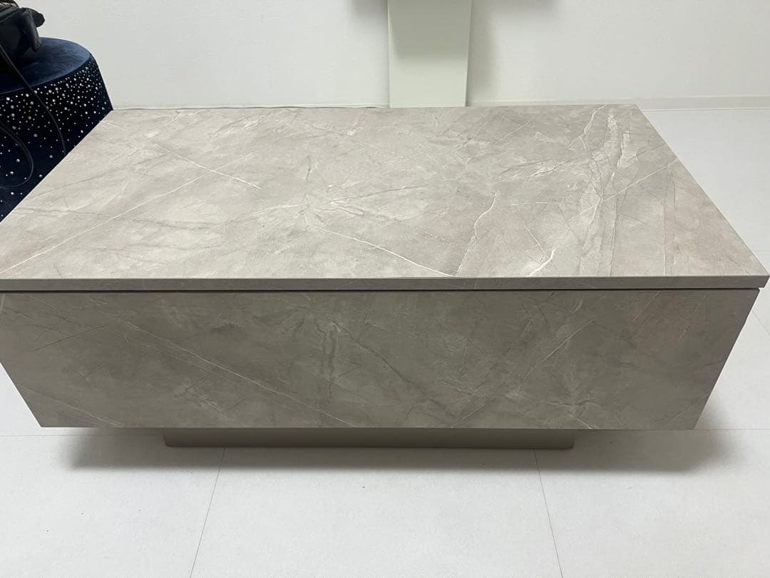 ム*★様 完成品　グレー モダン センターテーブル 引き出し付き