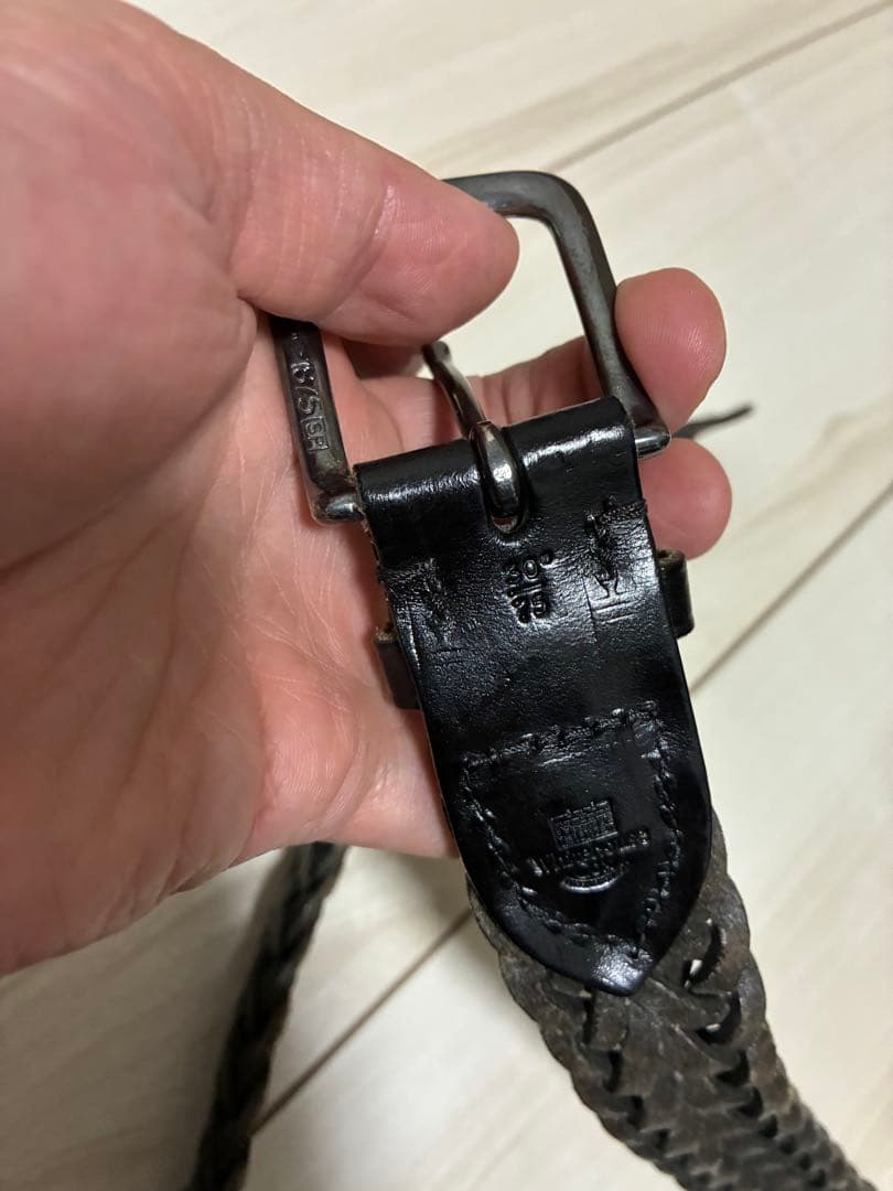 Whitehouse Cox 編み込みレザーベルト 30/75