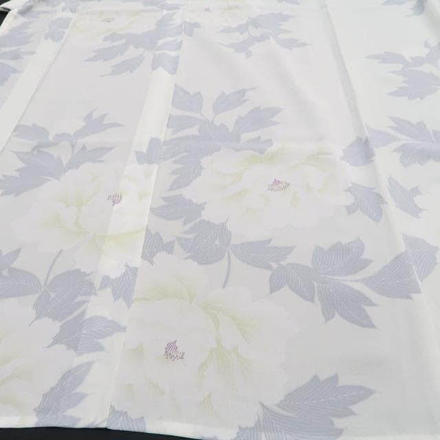 新品 撫松庵 セオアルファ 牡丹 洗える夏着物 仕付け糸付 小紋 浴衣 6281