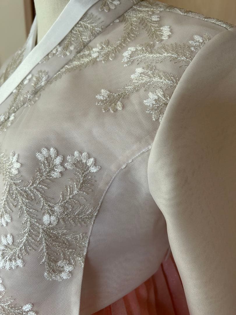 ユリ☆新品☆最新チマチョゴリ 韓服 タンウィ ベージュ×キラキラピンク