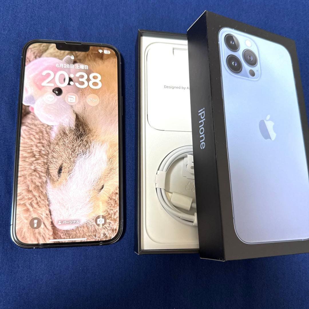 【美品】iPhone13 Pro Max 256gb 本体 シエラブルー