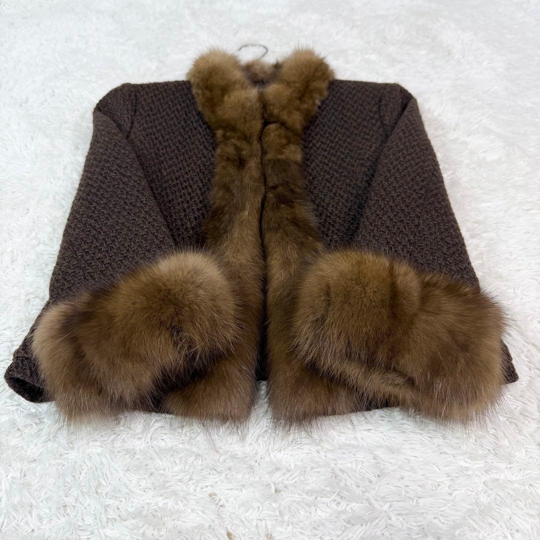 FOXEY セーブル ニット ジャケット デザイン◎ ふわふわ