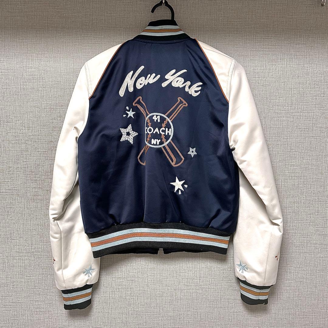 COACH スタジャン ブルー×ホワイト