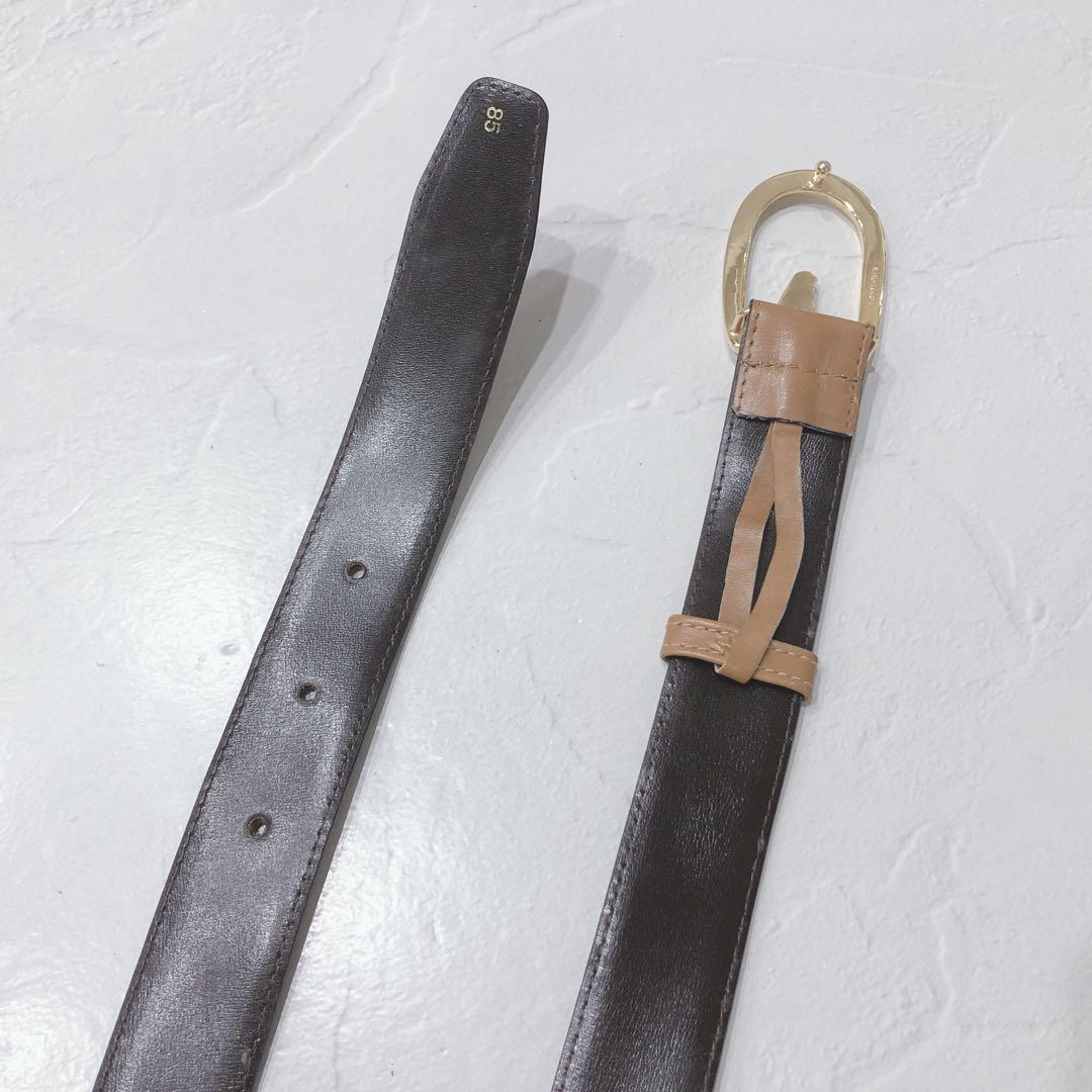 ☆GUCCI☆ グッチ 馬モチーフ バックルベルト ブラウン ゴールド金具
