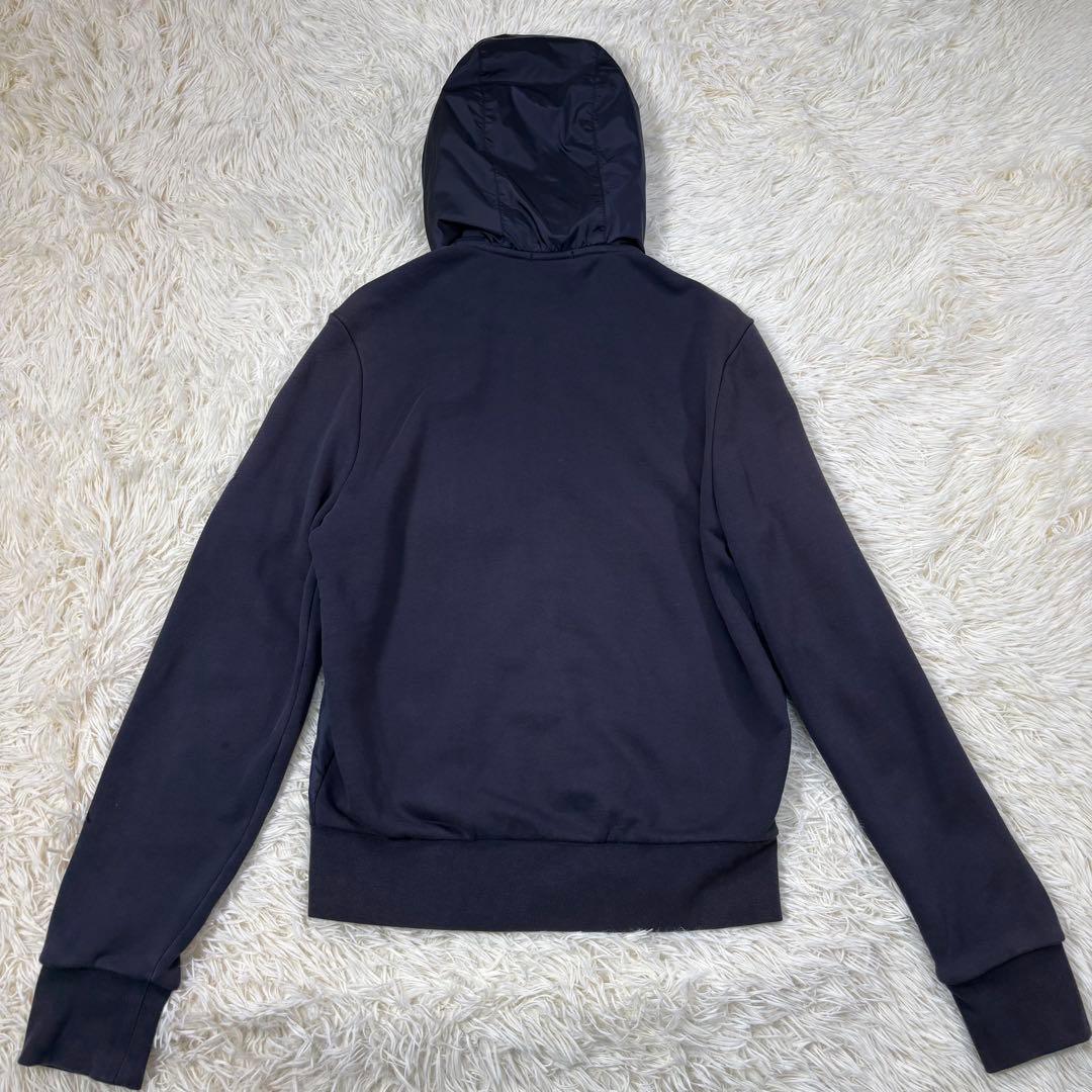 モンクレール マグリア カーディガン S 異素材 ダブルジップ ロゴ ネイビー