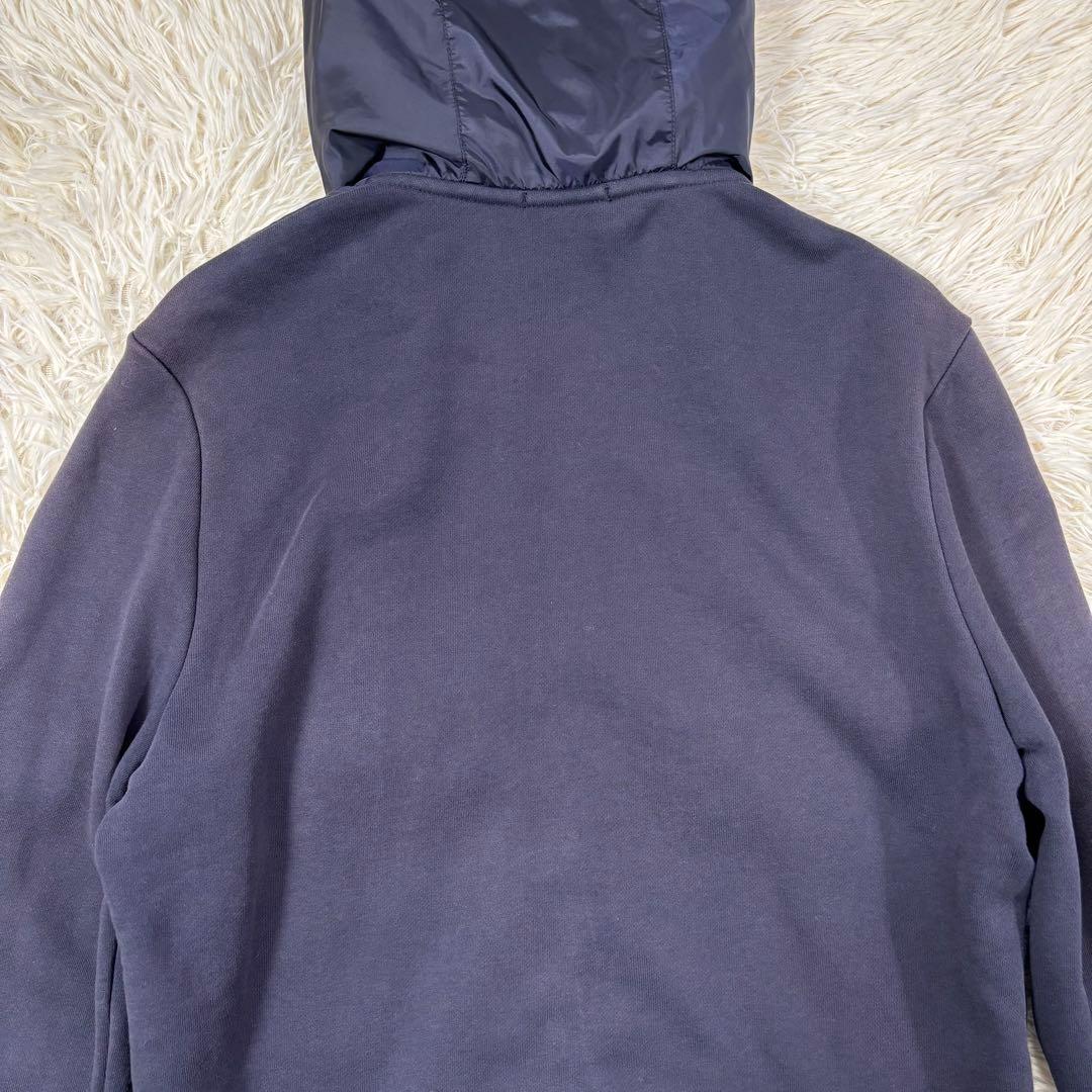 モンクレール マグリア カーディガン S 異素材 ダブルジップ ロゴ ネイビー