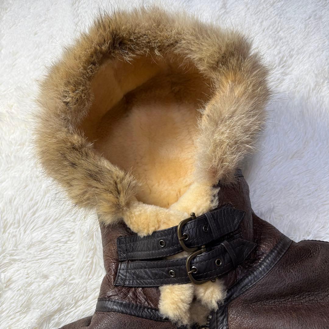 【フード付き】vintage B-3 ムートン フライトジャケット M 超短丈