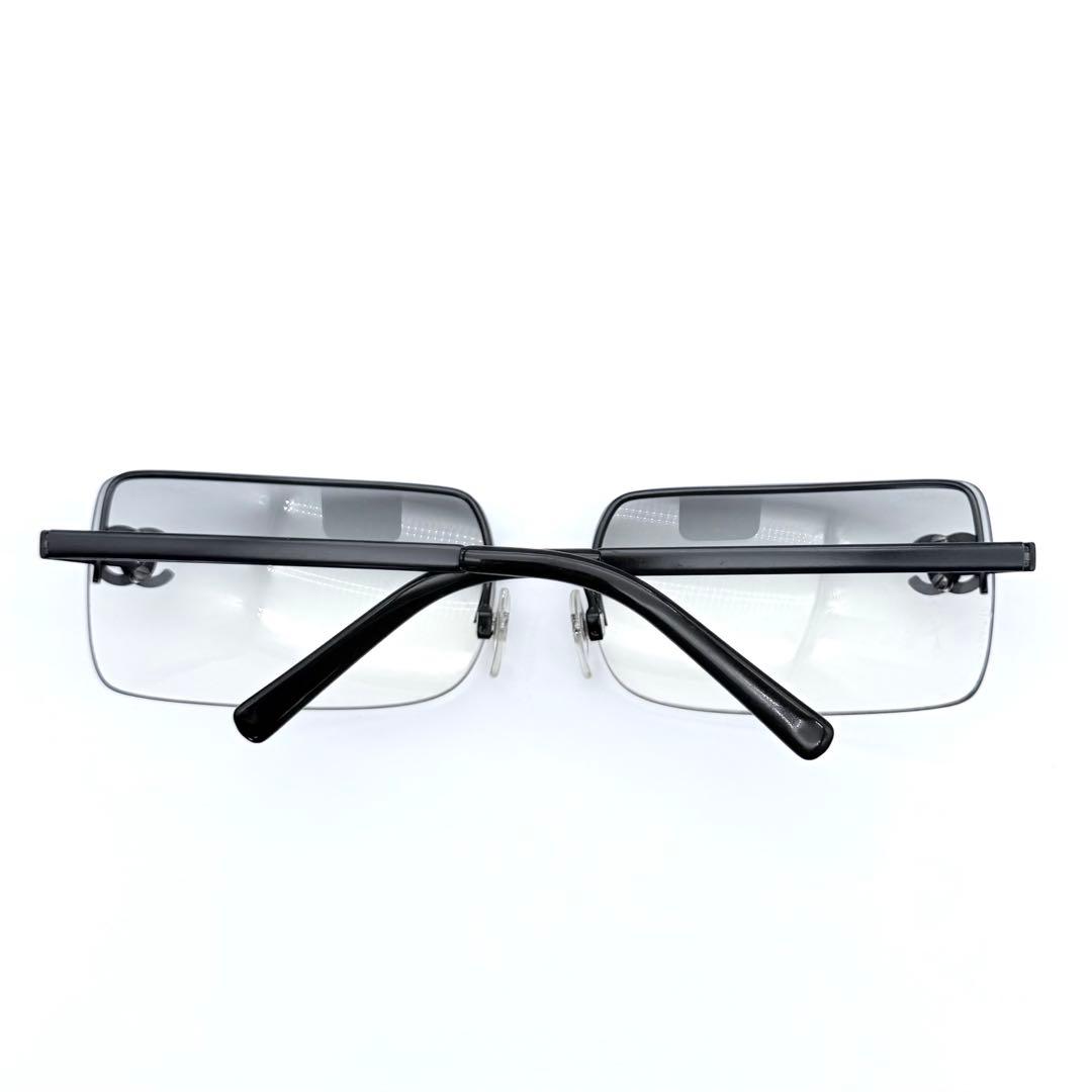 【良品】CHANEL シャネル　ハーフリム　スクエア　サングラス　ココマーク