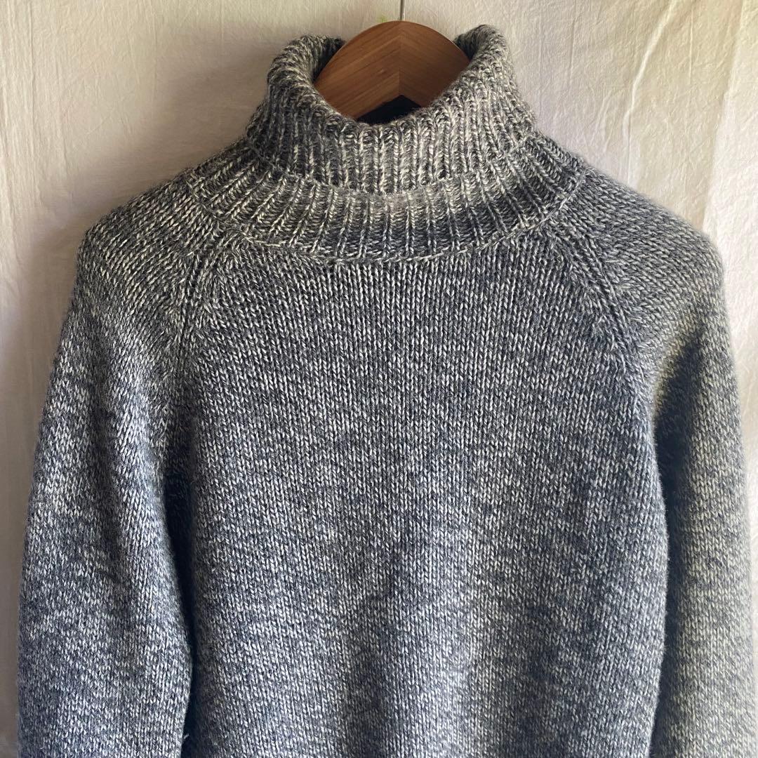 BARENA カシミア　メランジ　タートルネックニット　グレー　XL