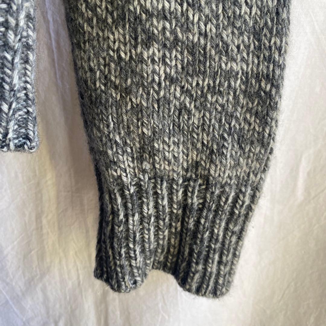 BARENA カシミア　メランジ　タートルネックニット　グレー　XL