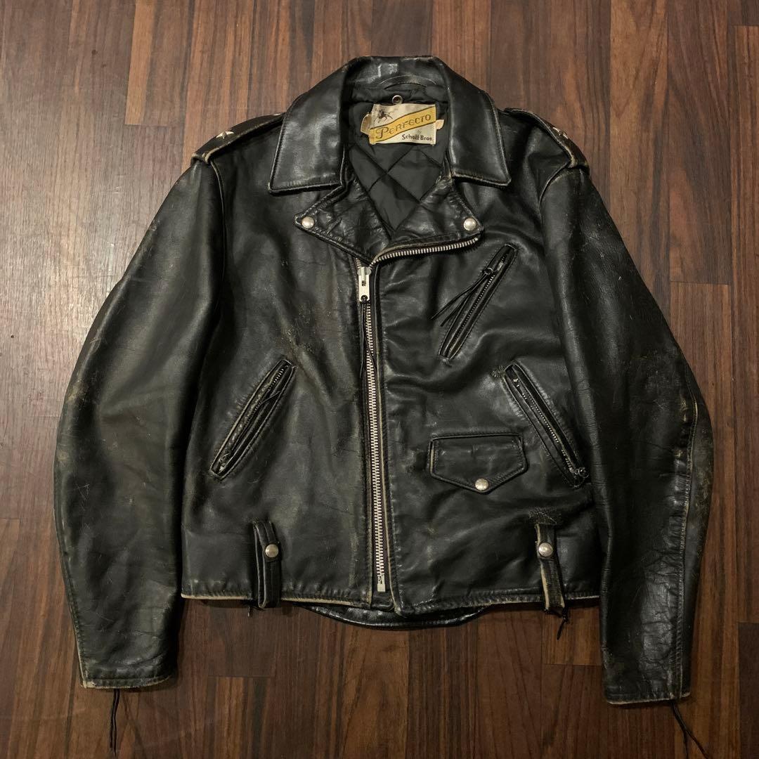 古着70' Schott Bros牛タグPerpectoライダース42ワンスター
