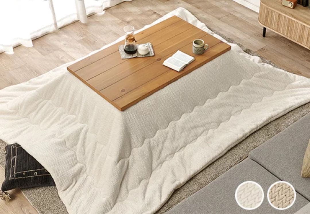 パイン突板 ロッジ風 こたつテーブル 110×65cm