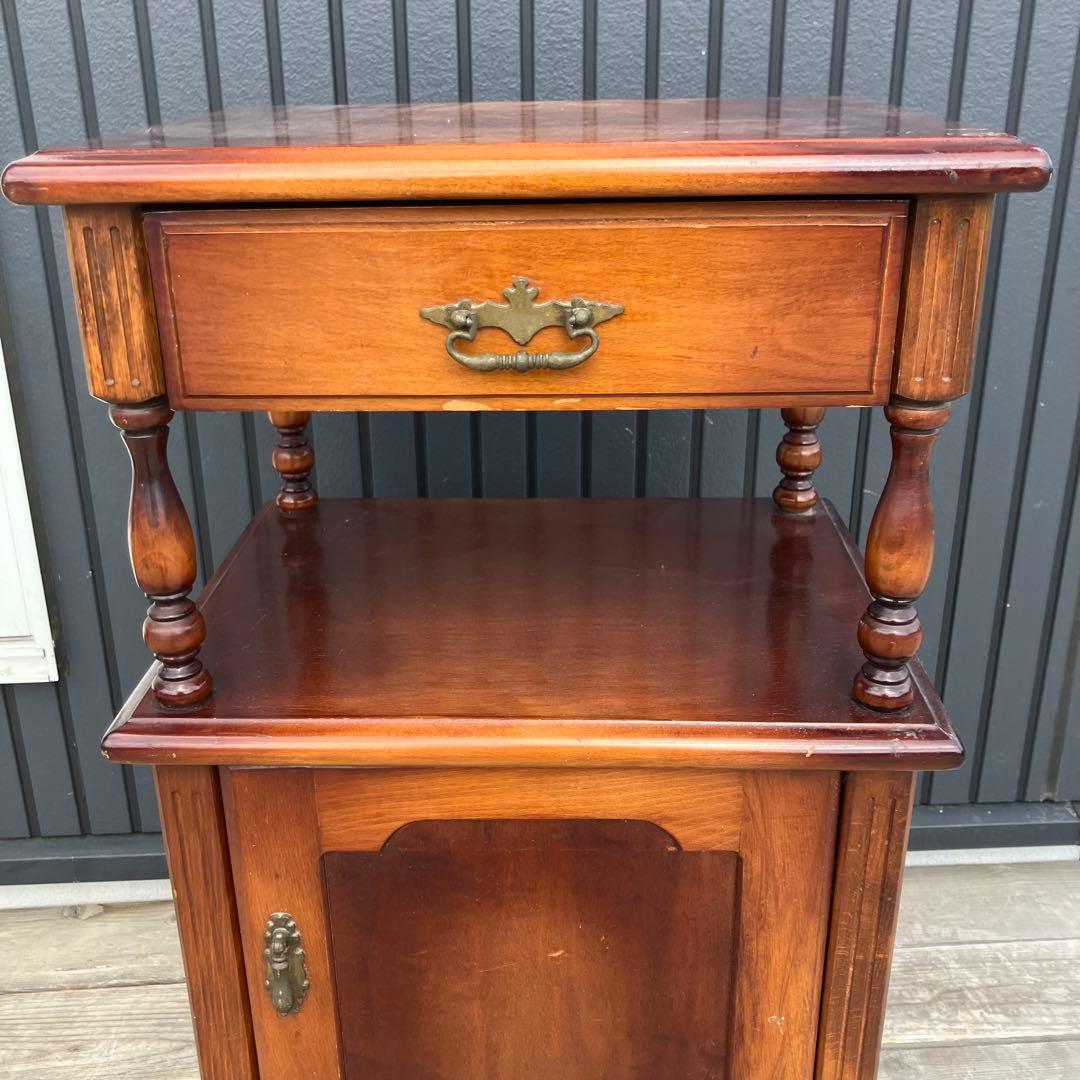 昭和レトロ コクヨ 木製コンソールテーブル コールキャビネット 電話台 花台