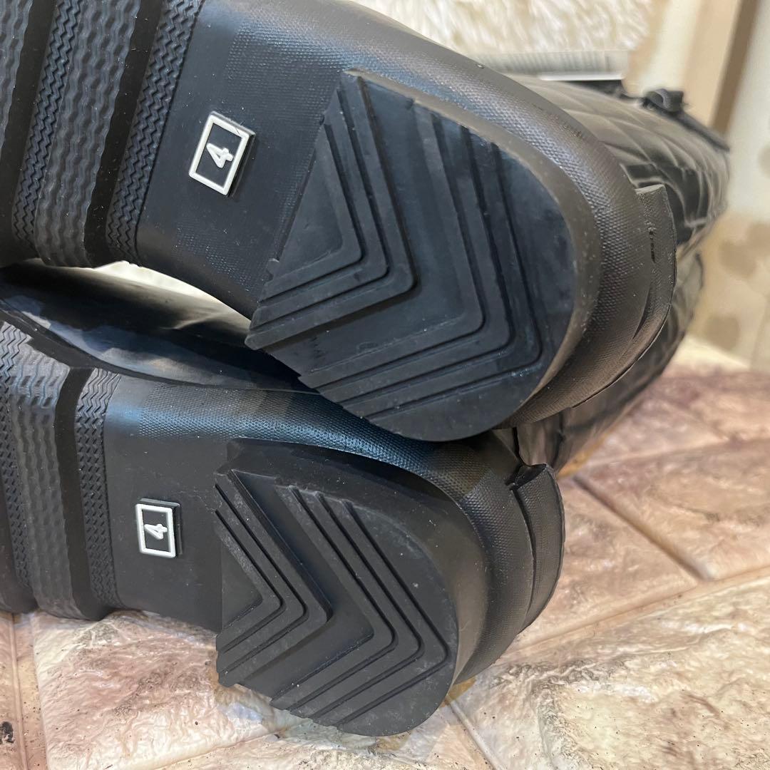 未使用　Barbour キルティング　レインブーツ ブラック サイズ4