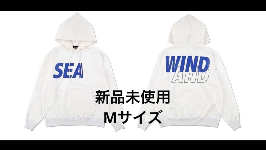 新品未使用 WIND AND SEA HOODIE M WHITE BLUE