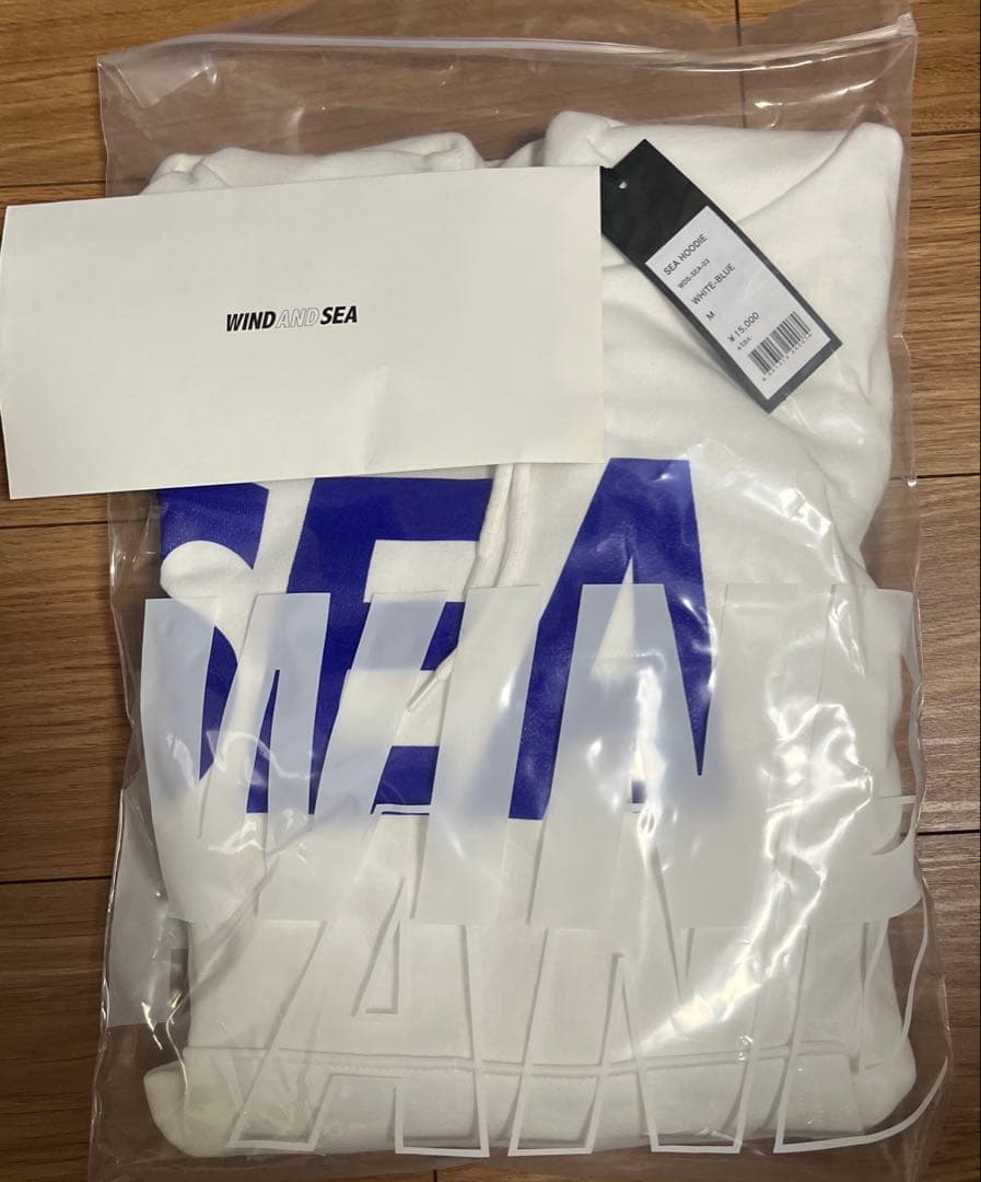新品未使用 WIND AND SEA HOODIE M WHITE BLUE